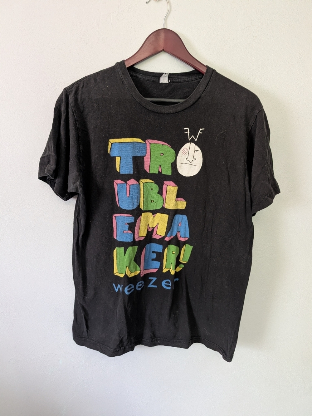 Weezer 2008 Tour Trouble Maker Black Graphic Tshirt Men's Size Large